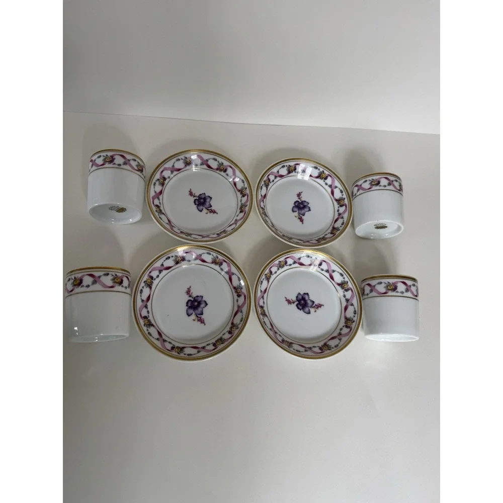 Richard Ginori - Impero Manifattura Di Doccia Italy Cup and Saucer Coffee 4x Set